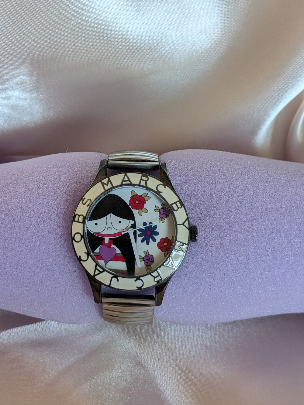 MARC BY MARC JACOBS Floral Girl Graphic Watch - Silver & White